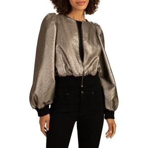 TRINA TURK Supernova Metallic Bomber Jacket